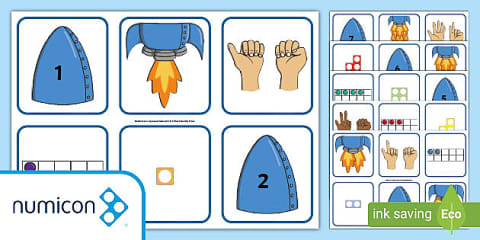 Numicon Shapes Rocket Matching Activity